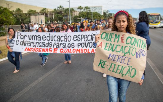 Marcha dos estudantes indígenas e quilombolas em Brasília. Foto: Guilherme Cavalli/Cimi