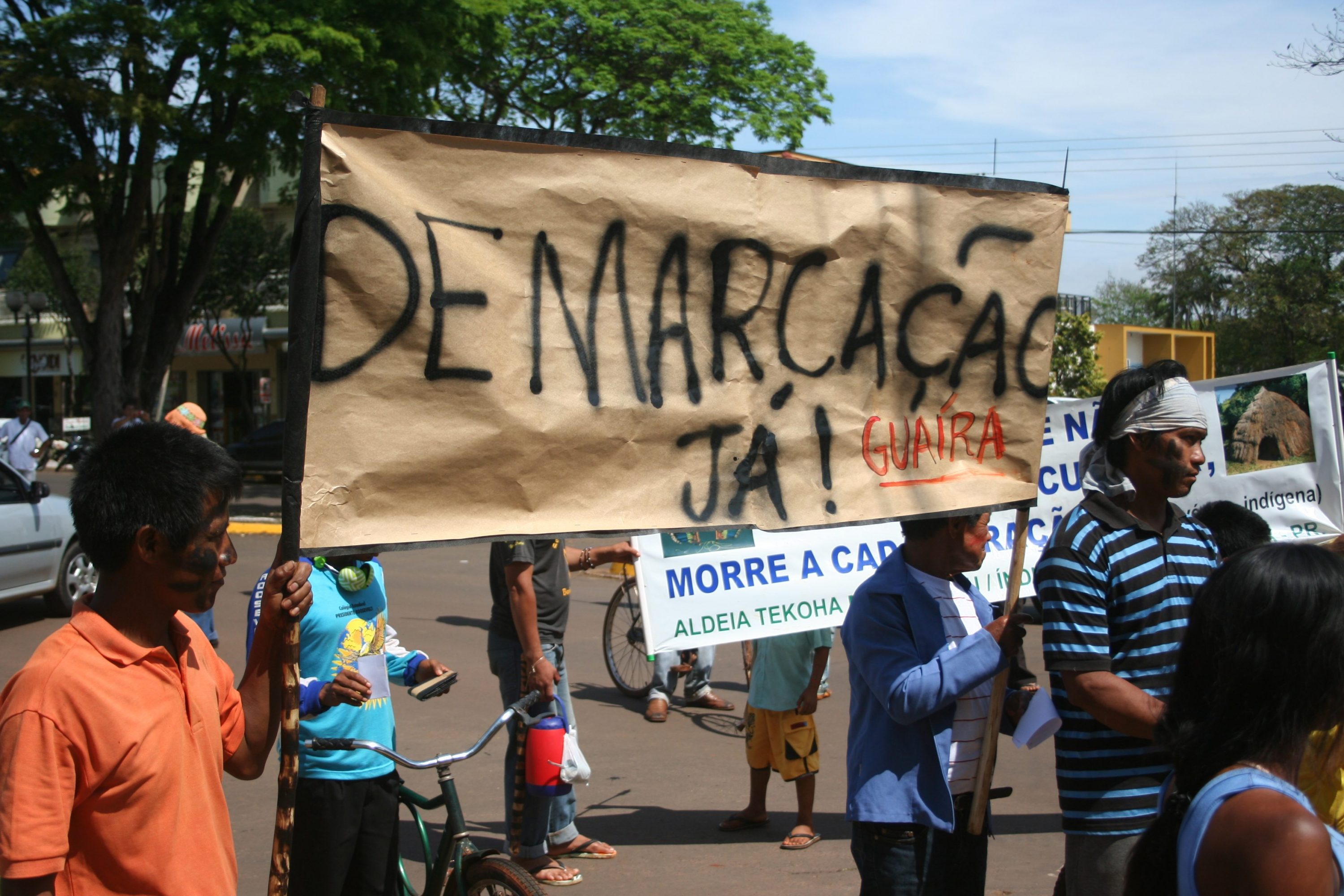 Mobilização Guarani em Guaíra. Foto: Diego Pellizari/Cimi Sul