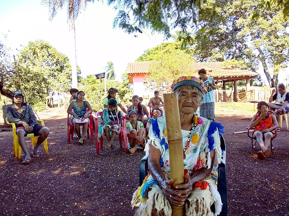 Comunidade do tekoha Laranjeira Nhanderu, formada por grande quantidade de crianças e idosos. Foto: Cimi Regional MS