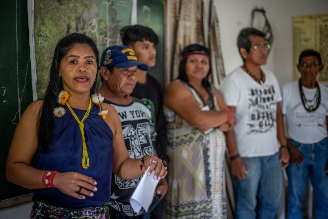 Durante o encontro, lideranças de outras terras e povos de Rondônia discutiram a situação dos Karipuna e de suas próprias comunidades. Foto: Tiago Miotto/Cimi