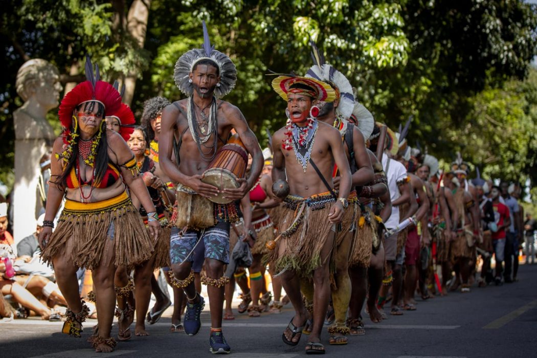 Marcha em defesa de políticas de permanência para indígenas e quilombolas no ensino superior. Foto: Tiago Miotto/Cimi