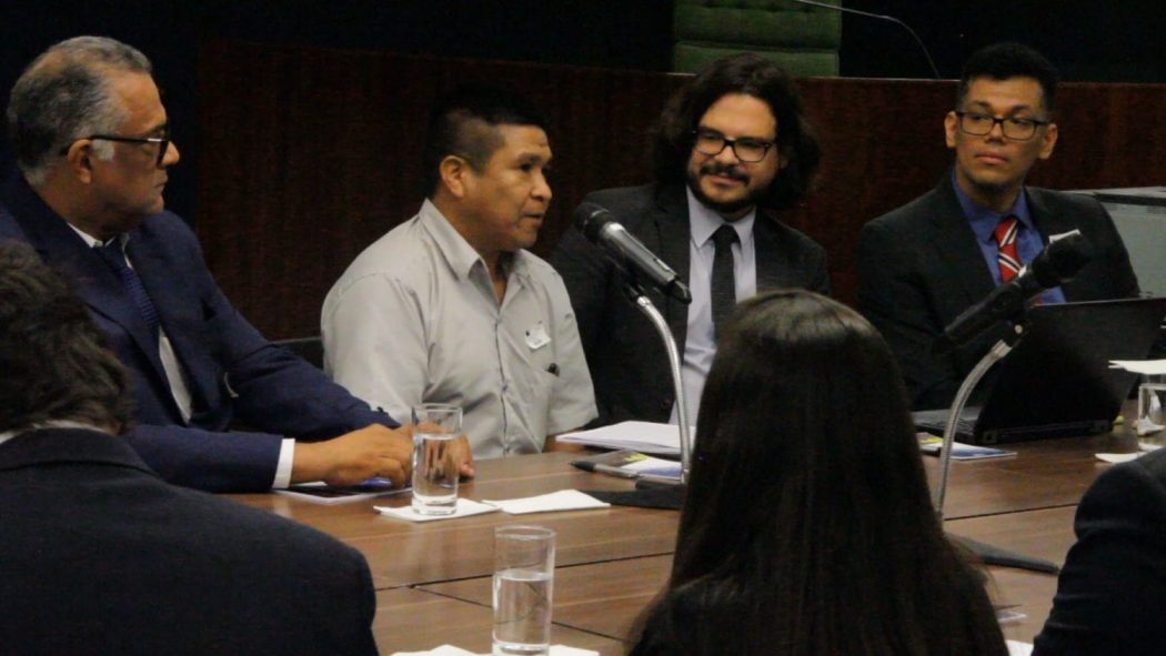 Liderança Avá-Guarani fala durante audiência de conciliação no STF. Foto: Tiago Rodrigues