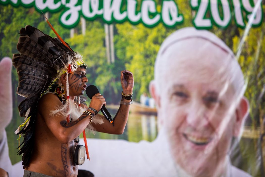 Povos indígenas se reuniram com o Papa Francisco em 2018, no Peru. Foto? Tiago Miotto/Cimi