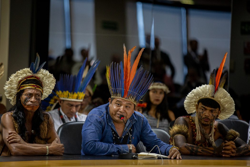 “As terras indígenas são um projeto de vida para os povos", afirma lideranças Macuxi em audiência na OAB". Foto: Tiago Miotto/Cimi
