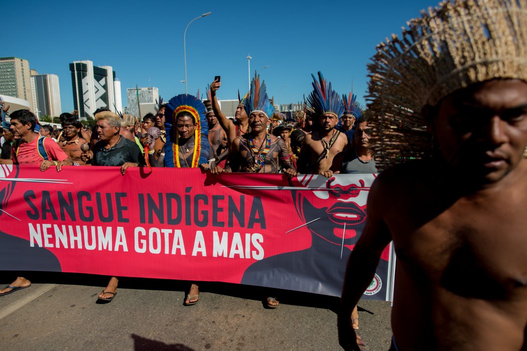 Marcha durante o Acampamento Terra Livre (ATL) 2019. Foto: Christian Braga/MNI