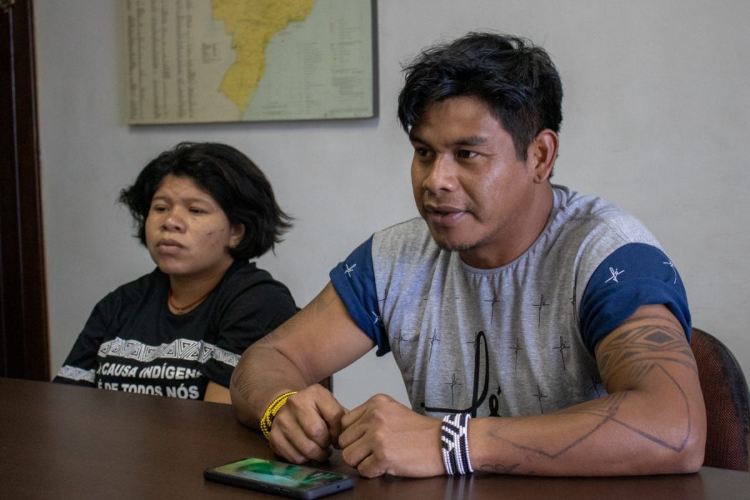 Lideranças Guarani Mbya e Tupi Guarani da ocupação em SP viajaram à Brasília para cobrar autoridades. Foto: Tiago Miotto/Cimi