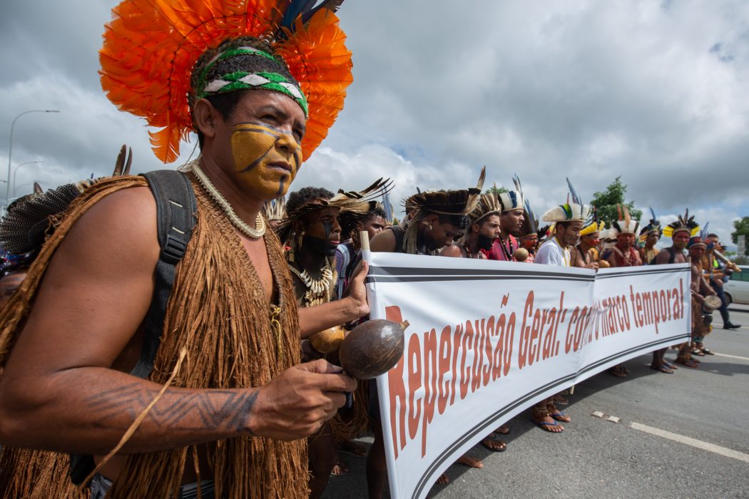 Marcha dos povos indígenas do sul e extremo sul da Bahia até o Ministério da Justiça, em Brasília, por demarcação de terras. Foto: Tiago Miotto/Cimi