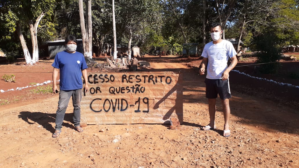 No Tekoha Oco'y, no Paraná, os Avá-Guarani estabeleceram barreiras sanitárias em junho, após o primeiro caso de covid-19 ser confirmado na comunidade. Foto: comunidade do Tekoha Oco'y