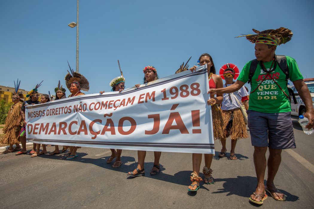 Manifestação Pataxó e Tupinambá em Brasília. Foto: Tiago Miotto/Cimi