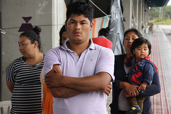 Indígenas acompanham vistoria do MPF a espaço cedido provisoriamente pela Prefeitura de Florianópolis, em 2019. Foto: MPF/SC