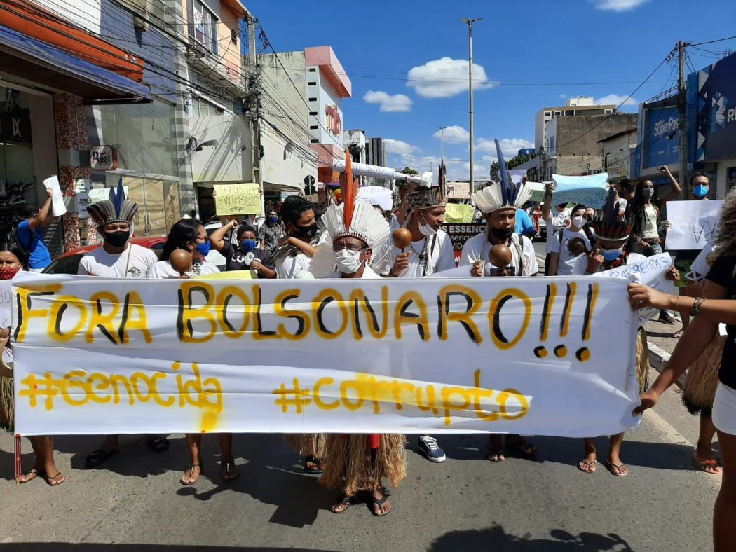 Manifestação do Povo Kiriri em Barreiras, na Bahia. Foto: Marta Mamédio/Cimi Regional Leste