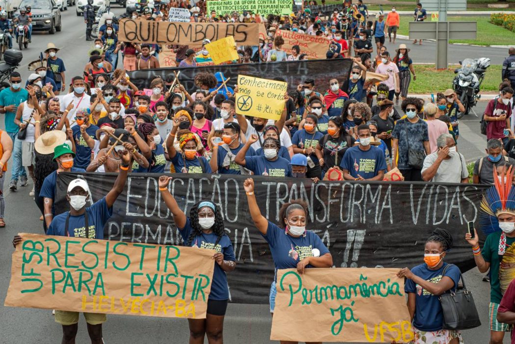 Marcha dos estudantes indígenas e quilombolas. Foto: Matheus Alves / Jornalistas Livres