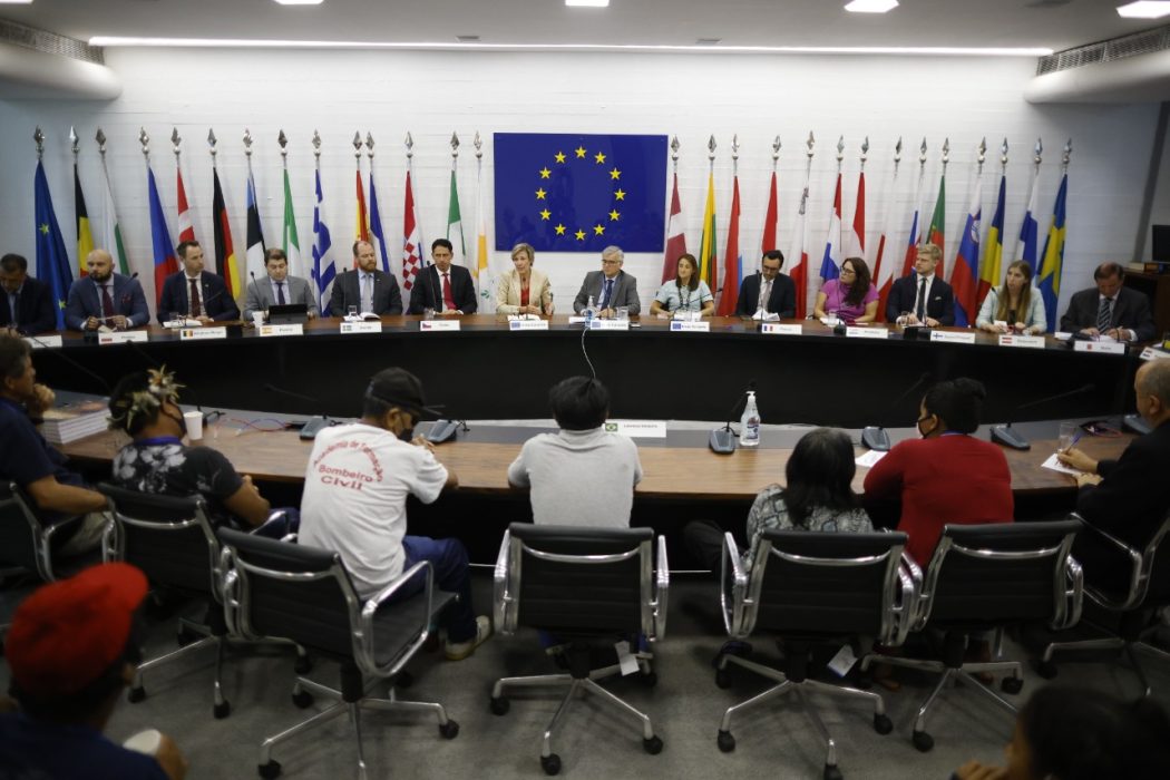 Reunião do povo Karipuna com a Delegação da União Europeia no Brasil. Foto: Adriano Machado/Greenpeace