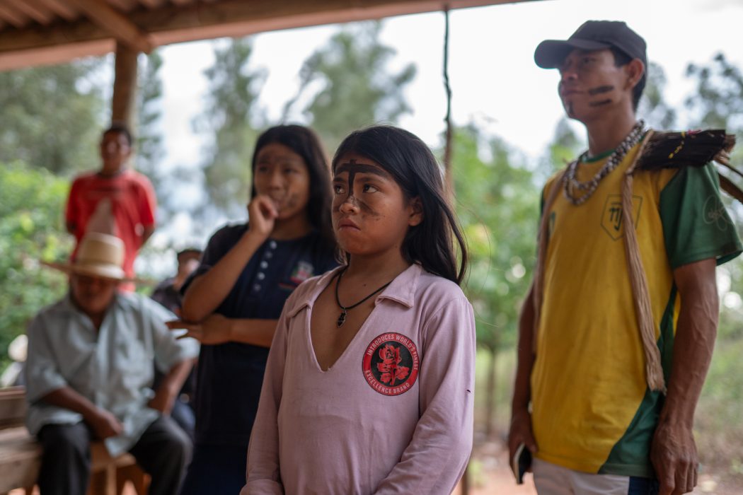 Indígenas do tekoha Pyelito Kue, novembro de 2023. Foto: Tiago Miotto/Cim