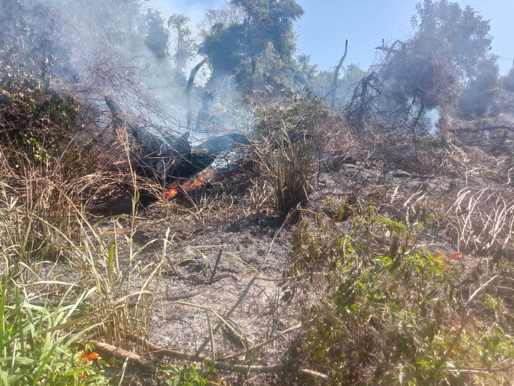 Na tarde deste sábado (20) um incêndio criminoso foi ateado no tekoha Tata Rendy, do povo Ava Guarani, no oeste do Paraná. Foto: Comunicação/CGY