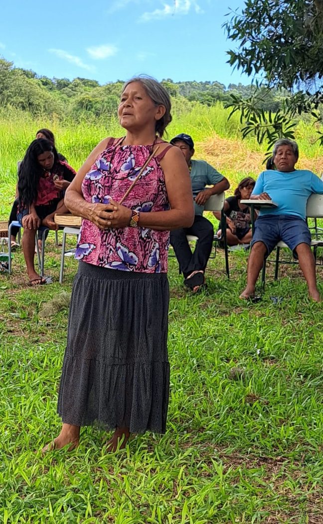 Entre 25 e 28 de fevereiro de 2025, lideranças Guarani Mbya de dezenas de comunidades do estado reuniram-se no Tekoa Tapé Porã, em Guaíba (RS). Foto: Roberto Liebgott/Cimi