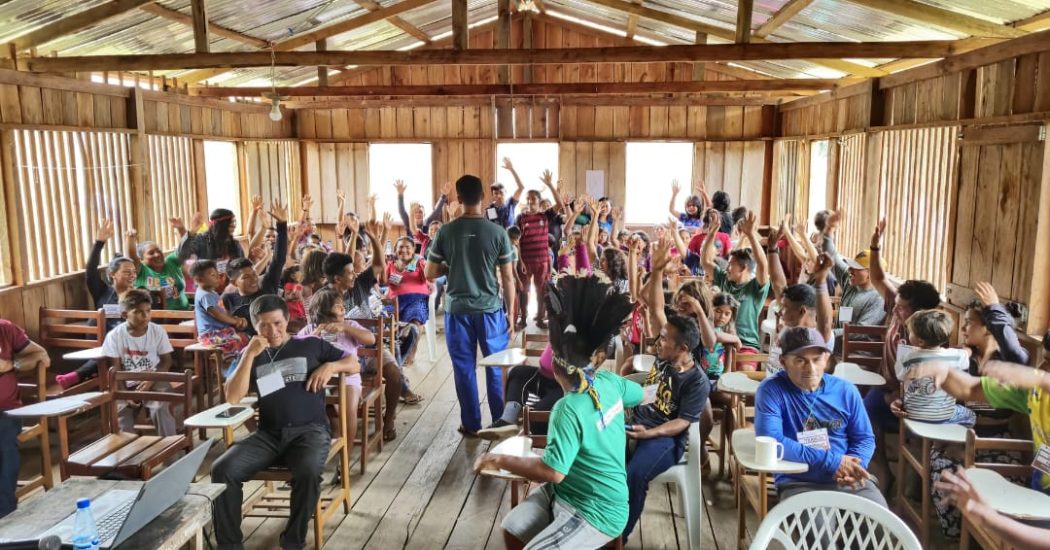 Assembleia Geral do povo Kulina do Rio Ueré realizada nos dias 26 a 28 de fevereiro, na aldeia Matatibem da TI Kulina do rio Ueré (AM). Foto: Geice Silva