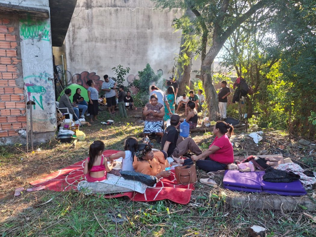 Retomada Kagma realizada pelos povos Kaingang e Xokleng, em Canoas (RS). Foto: Comunidade Kagma