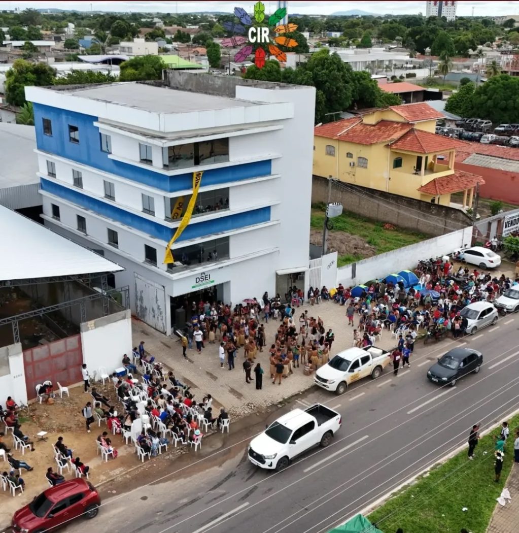 Movimento Indígena de Roraima ocupa Distrito Sanitário Especial Indígena Leste, em Roraima, nesta quinta (15). Foto: Ascom CIR