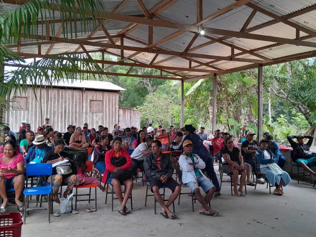 Em agosto de 2025, II Encontro de Caciques de Jutaí reuniu 32 caciques e mais de 150 lideranças dos povos Kokama, Tikuna, Kambeba e Katawaixy de nove Terras Indígenas da Messorregião do Amazonas. Foto: Cimi Regional Norte 1/equipe Tefé