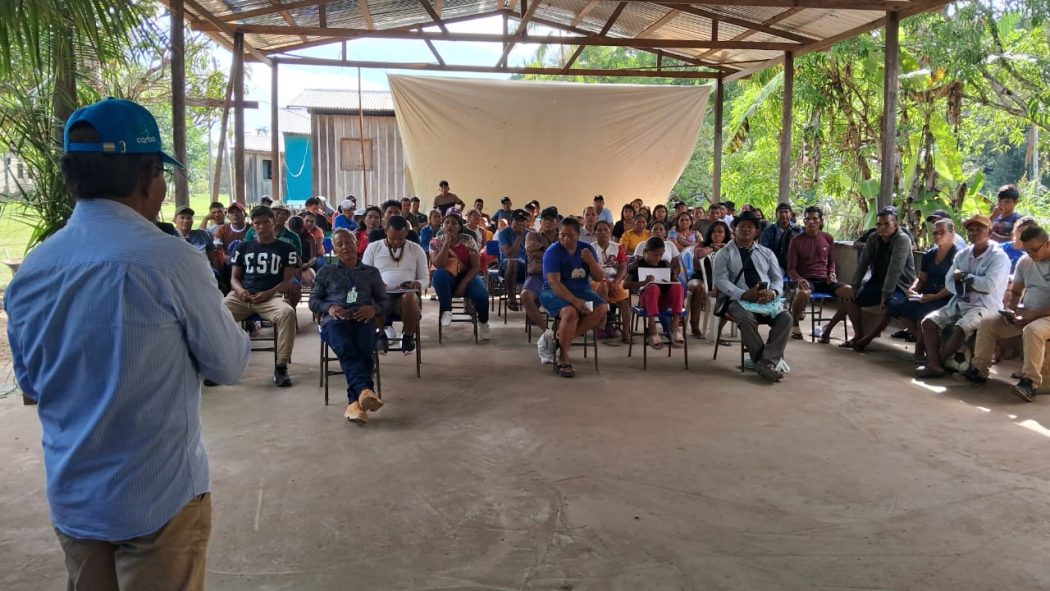Em agosto de 2025, II Encontro de Caciques de Jutaí reuniu 32 caciques e mais de 150 lideranças dos povos Kokama, Tikuna, Kambeba e Katawaixy de nove Terras Indígenas da Messorregião do Amazonas. Foto: Cimi Regional Norte 1/equipe Tefé