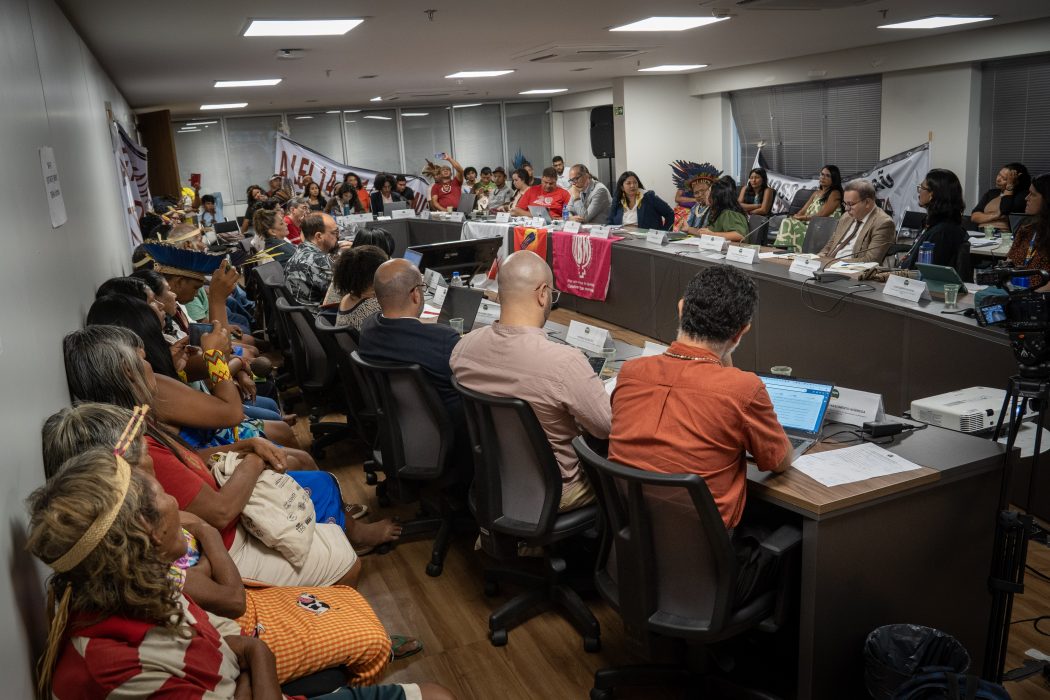 Indígenas de dezenove povos lotam o 1º Pleno Extraordinário do Conselho Nacional dos Direitos Humanos (CNDH). Foto: Adi Spezia | Cimi