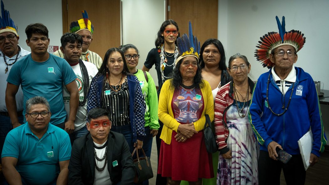 Delegação indígena dos povos do Mato Grosso, em Brasília. Foto: Hellen Loures | Cimi