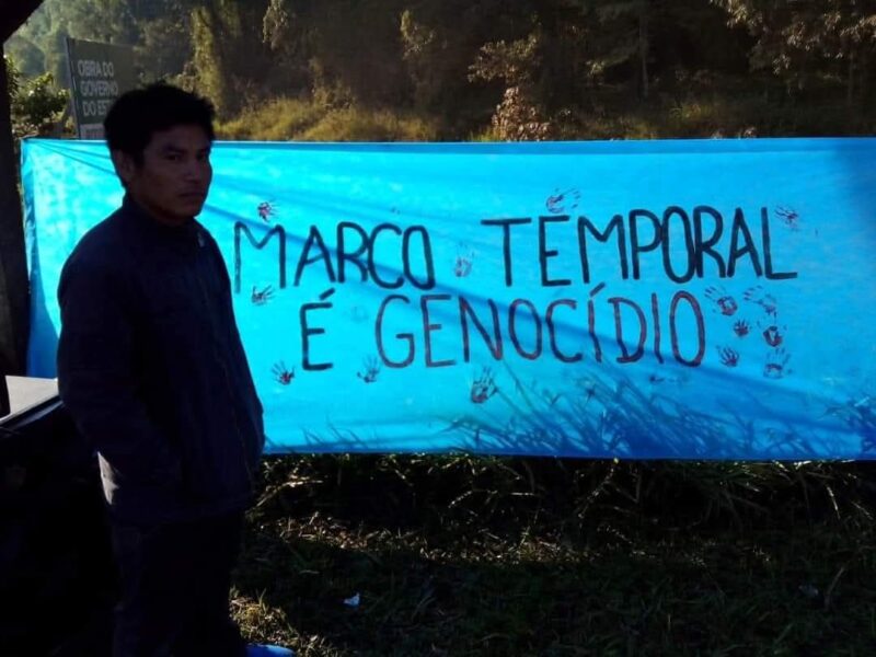 Marco temporal é o genocídio dos povos indígenas. Foto: Cimi Regional Sul