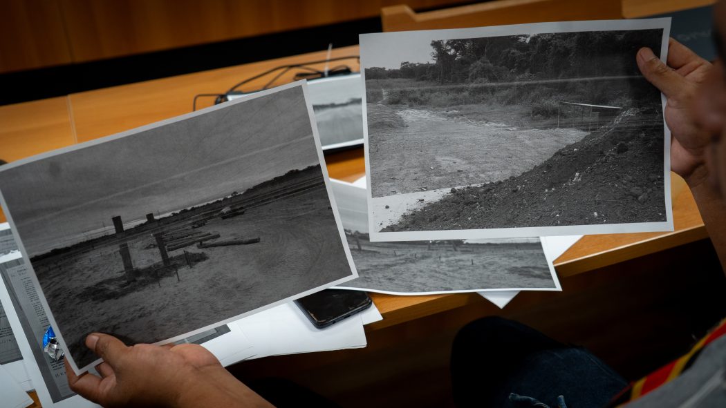 Fotos tiradas pela comunidade Boe Bororo em abril de 2025 e início de 2026 denunciam desmatamento e avanço de empreendimento imobiliário na TI Tadarimana. Foto: Clara Comandolli/Cimi.