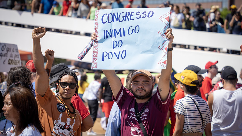 Manifestação contra a PEC da Blindagem e contra anistia. Foto: Tiago Miotto | Cimi