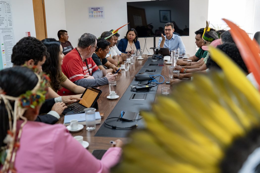Indígenas do Mato Grosso na Funai, em Brasília. Foto: Adi Spezia | Cimi